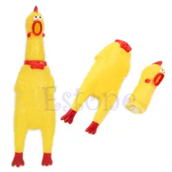 Новые 3 Размеры желтый Кричащие резинового цыпленка собака игрушка писк пищалка жевать подарок Розничная/оптовая продажа
