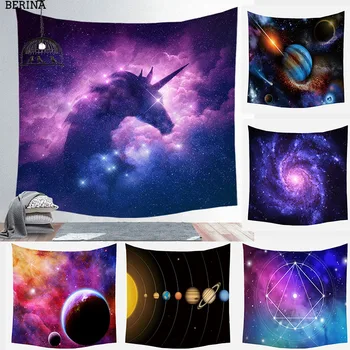 

Galaxy Tapestry Wall Hanging Celestial Farmhouse Decor Polyester Elephant Large Tapestry Bohemian Decoration For Home Wandkleed