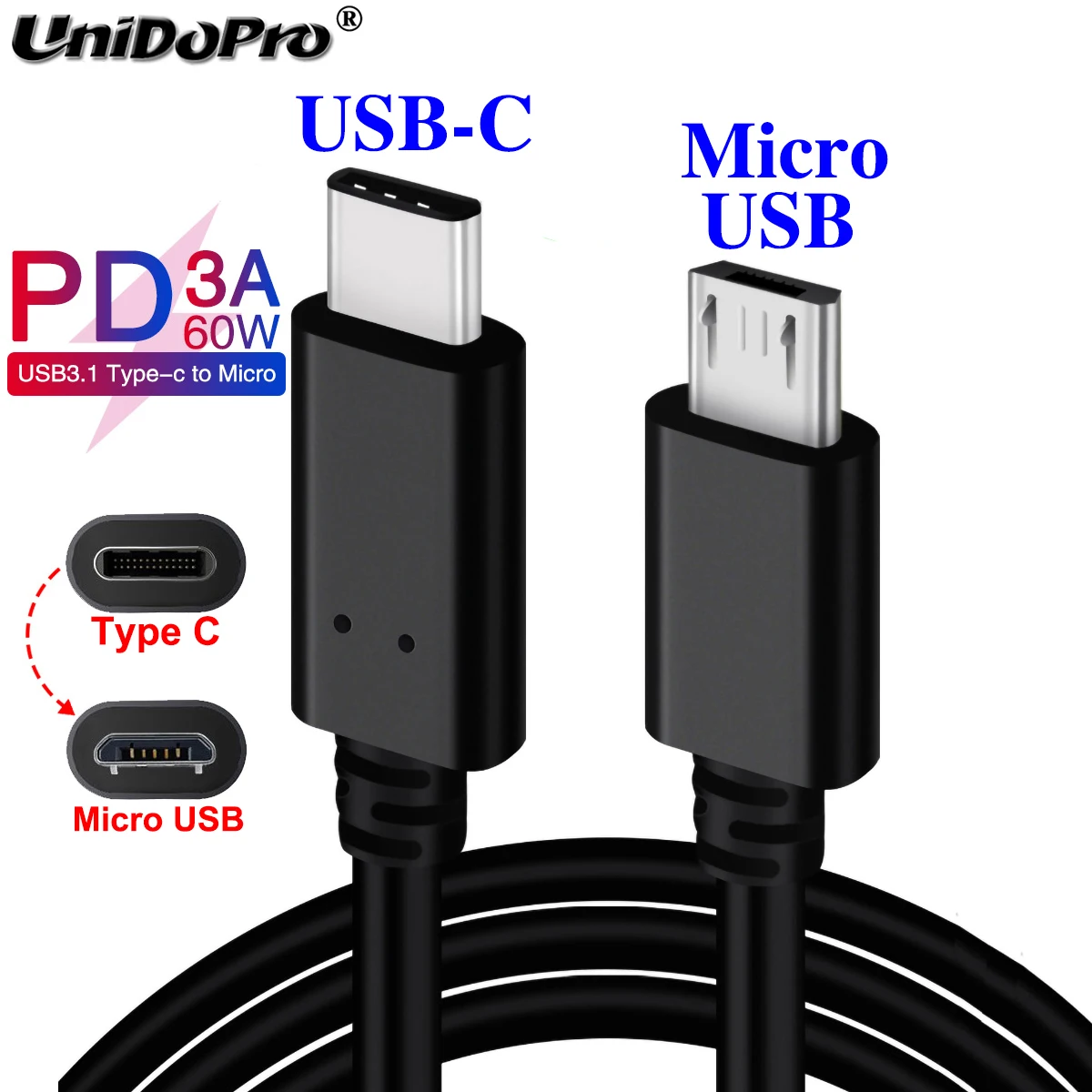 USB C к Micro USB-кабелю для Xiaomi Phone Type PD зарядный кабель 5A Быстрая зарядка Samsung Huawei |