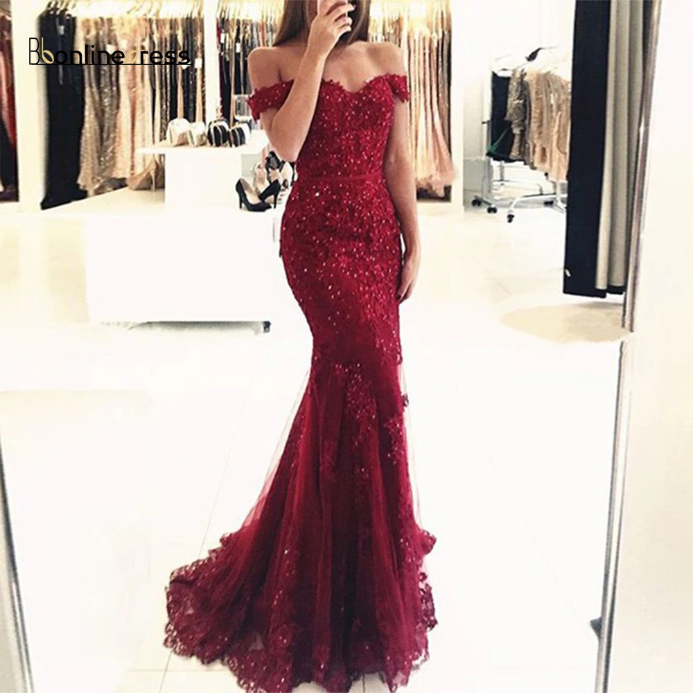 

Party-Dress 2020 Mermaid Evening Dress Lace Beading New Arrival Long Evening Dresses Floor Length Formal Gowns vestido-de-festa