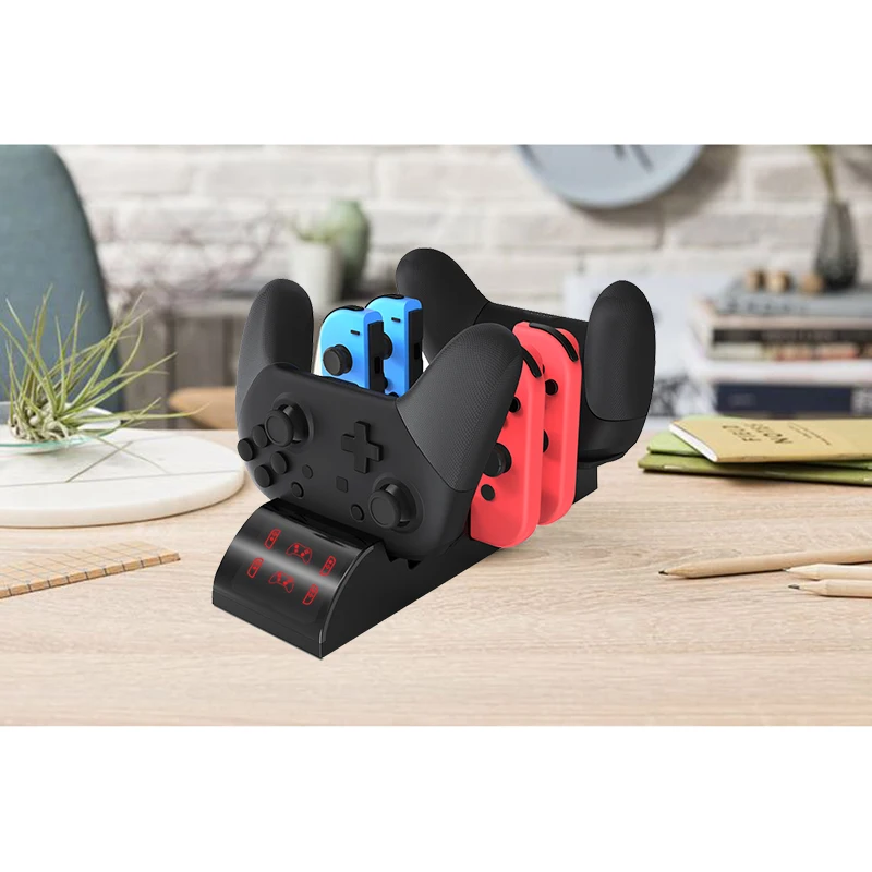 

8-In-1 Switch Charger&Elf Ball for Joy-Con Switch Game Controller Charge Dock Station Stand with LED Indicator Handle Charger Ba