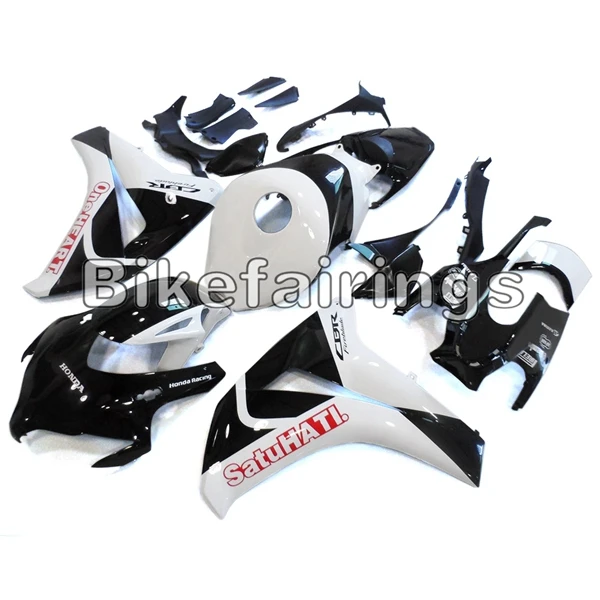 Для Honda 2008 2009 2010 2011 CBR1000RR комплект чехлов пластиковые ABS впрыски кузова обтекателя Aftermarket глянцевые белые черные корпуса - Цвет: As Picture Shown