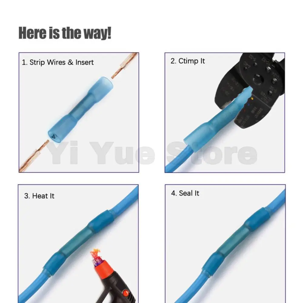 Термоусадочные стыковые клеммы изолированные соединители для электрических