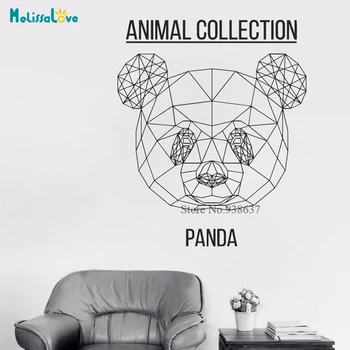 

Animal Collection Panda Geometric Panda Head Wall Sticker Decal Bedroom Living Room Home Decor Removable Vinyl Wallpaper BB326