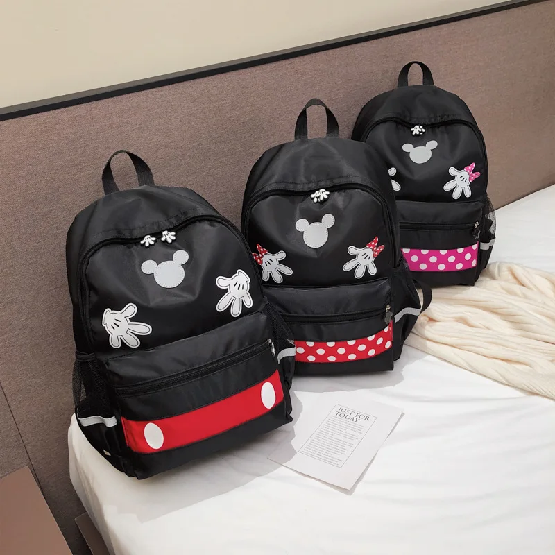 Disney Children's Cartoon Minnie Mickey Backpack Boys Girls Schoolbag Fashion Cute Canvas Large Capacity Travel Bag |