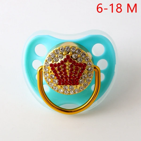 Light Blue 6-18M Красная корона, пустышки для детей 0-18 месяцев, Детские пустышки, BPA бесплатно, шикарные пустышки, пищевая пустышка, детские соски - Цвет: Light Blue 6-18M