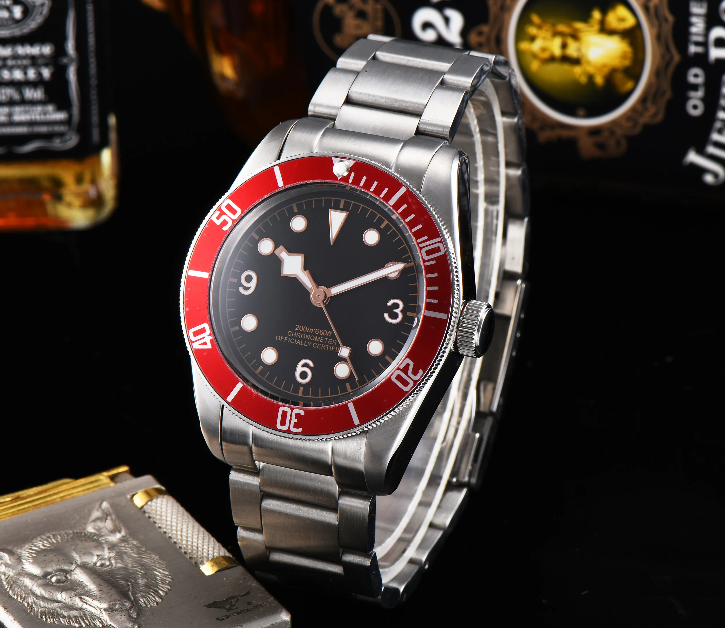 

41mm Corgeut luxury Red dial Sapphire Crystal SS Band Seagull Automatic Men's Watch.D7
