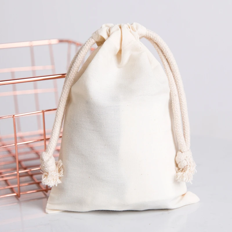 Хлопок экологический многоразовый bolsa reutilizable Shopper Tote сумки для хранения на шнурке хозяйственная сумка большая однотонная белая холщовая