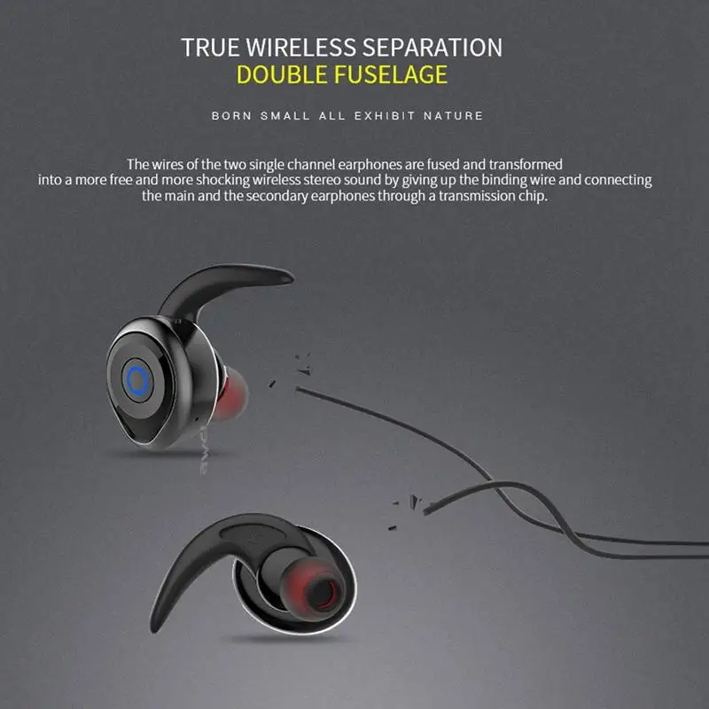 Оригинальные AWEI T1 TWS Bluetooth наушники беспроводные отдельные бинауральные наушники мини HiFi стерео водонепроницаемая Спортивная гарнитура с микрофоном