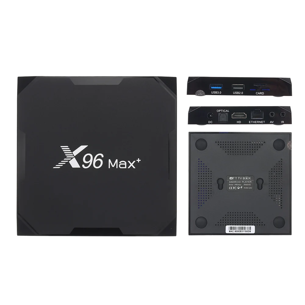 X96 Max Plus Smart tv Box Android9.0 4 ГБ 32 ГБ 64 Гб четырехъядерный 64-битная приставка Поддержка Bluetooth 8K медиаплеер 2,4G/5G WiFi