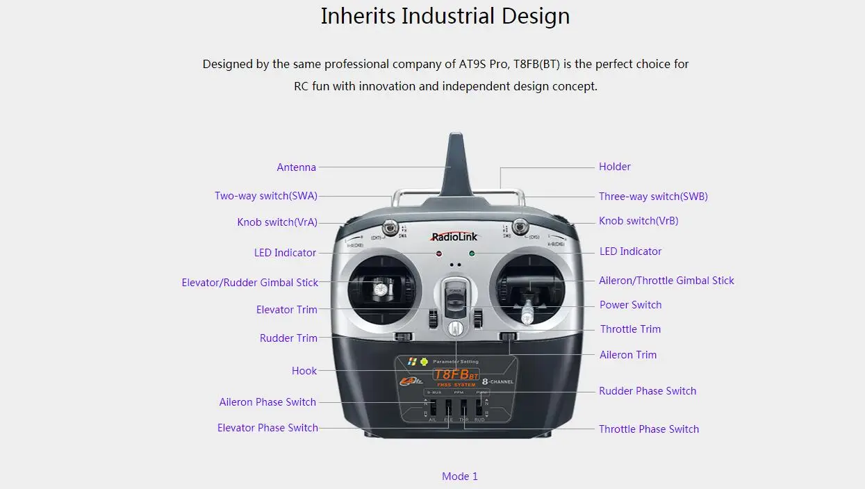 Radiolink T8FB, T8FB(BT) is the perfect choice for RC fun with innovation and independent design