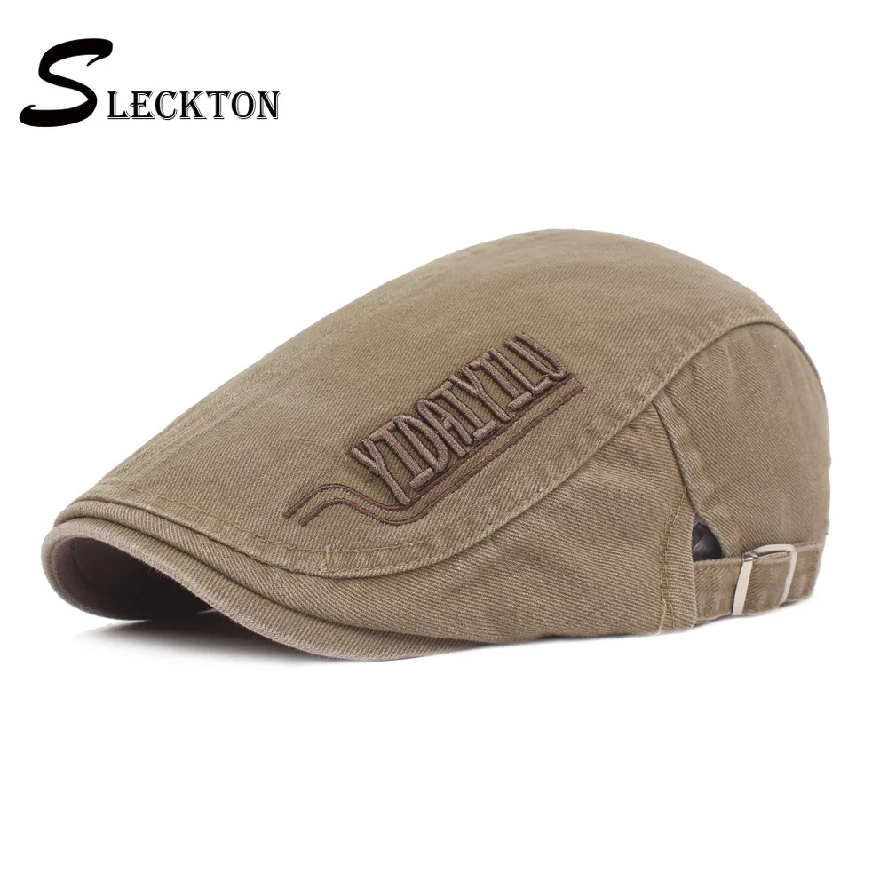 

SLECKTON Fashion Cotton Beret Hats for Men Casual Newsboy Caps Summer Breathable Visors Retro Unisex France Flat Cap Cabbie Hat