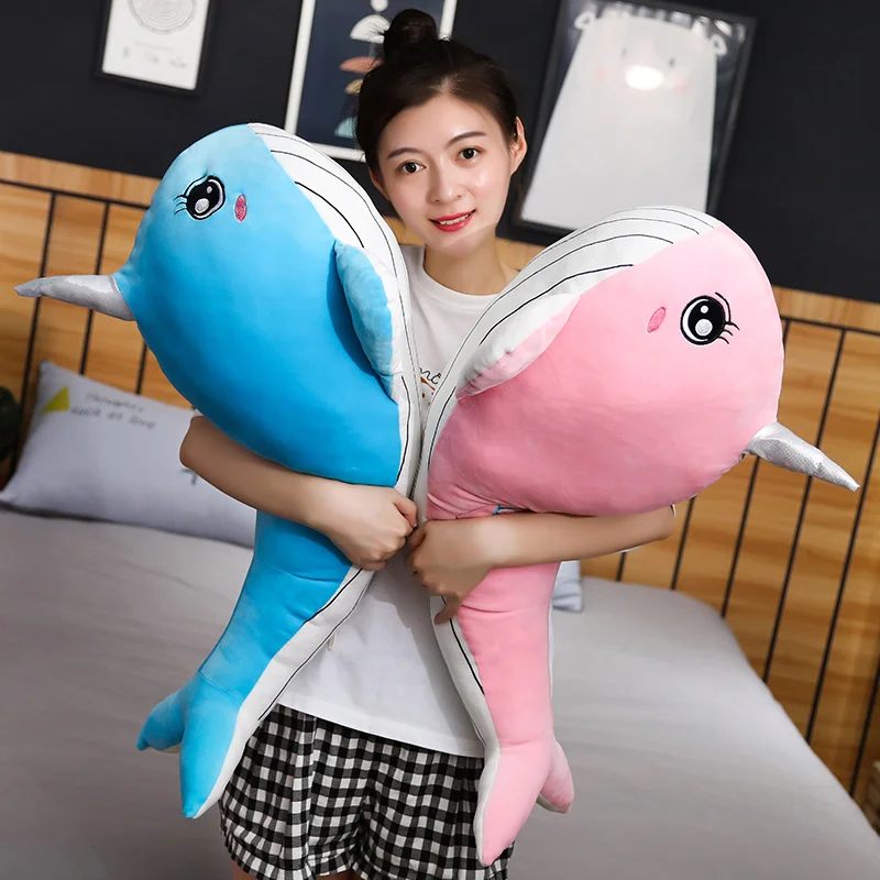 

1pc Cartoon Super Soft Plush Toy Sea Animal Big Blue Heart Whale Soft Toy Stuffed Animal Fish Lovely Children's birthday gift
