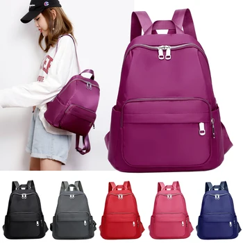 

Embroidery Women Backpacks Chinese Style Nylon School Bag Casual Women Shoulder Messenger Waterproof Backpacks Solid Black Bag