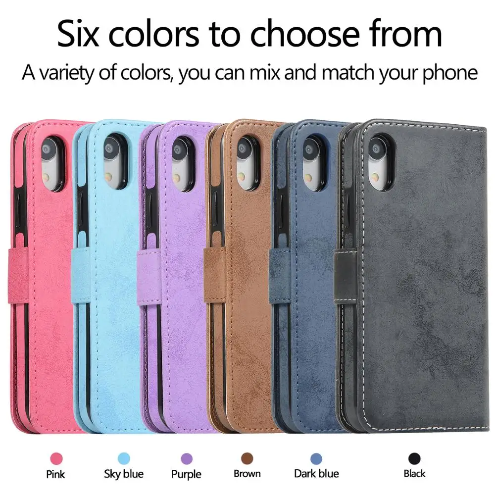 Модный чехол-кошелек для iPhone XS X, съемный флип-чехол, кожаный чехол для телефона, чехол для iPhone 11 Pro XR 6 7 8 Plus Funda