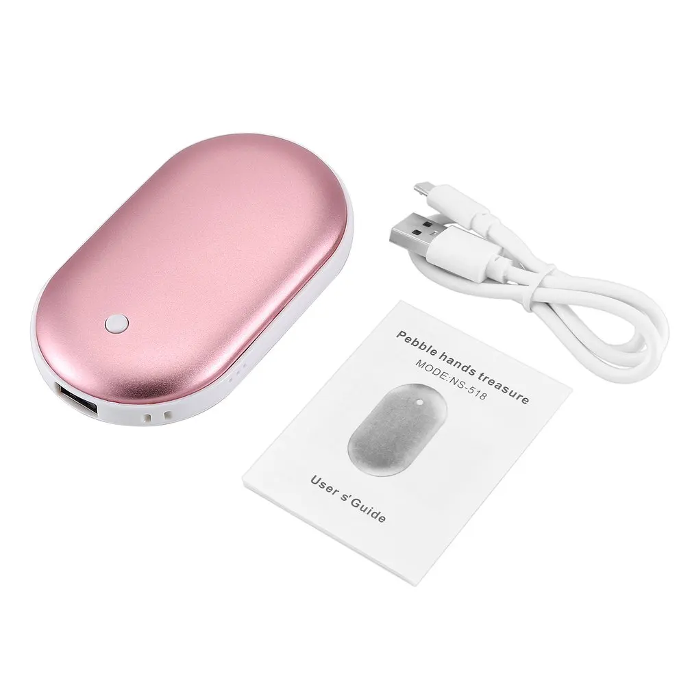4000/8000 мАч милый USB Перезаряжаемый СВЕТОДИОДНЫЙ Электрический подогреватель для рук, удобный долговечный Мини карманный нагреватель для дома - Цвет: Слоновая кость