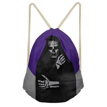 

Aulaygo Cool Cartoon Death Harajuku Drawstring Bag Classic Fashion Teenagers Shoulder bags Travel Softback Man Women Polyester