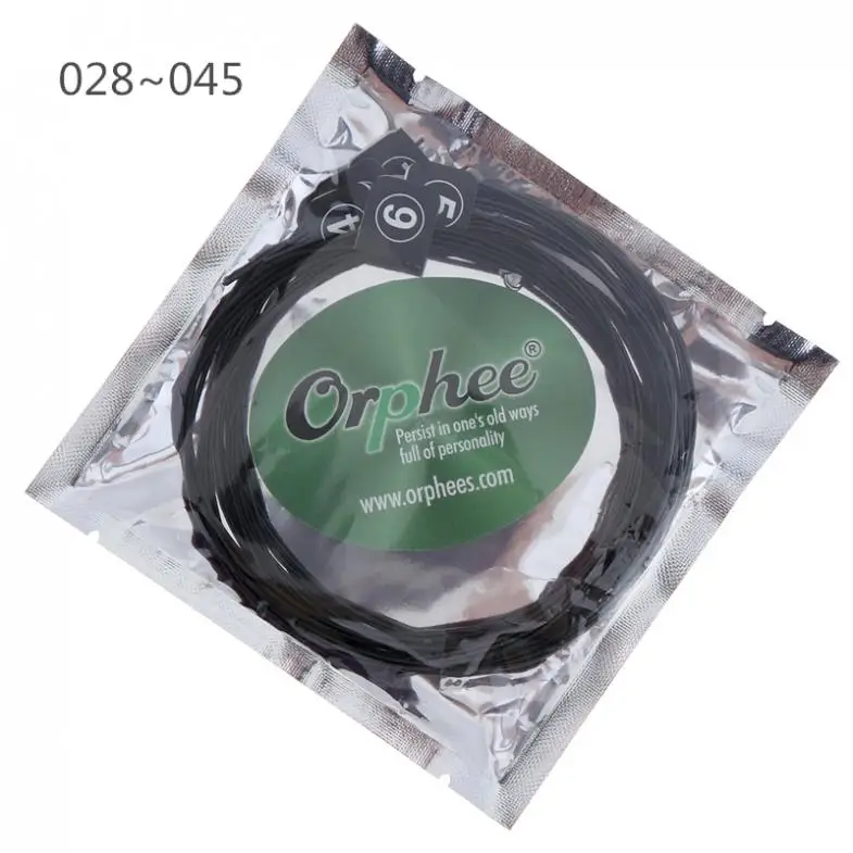Orphee Guitar Strings 6pcs/set 028-045 Durable Classic Color Plated Wire with Great Tone & Hard Tension