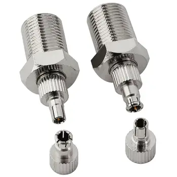 

10 Pieces F Female to 2 in 1 TS9/CRC9 Male Adapter RF Nickelplated Straight Connector
