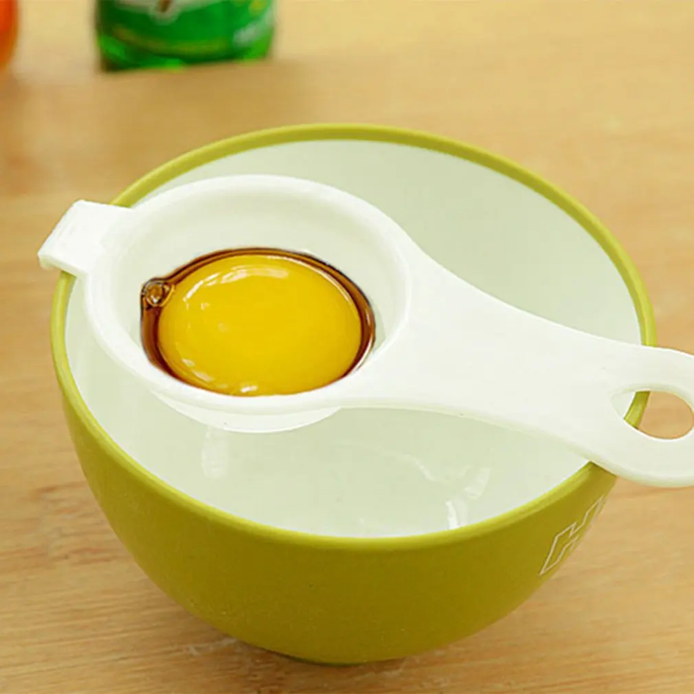 Portable Egg Yolk White Separator Plastic Egg Divider with Collecting Base Bowl Yolk Catcher Home Kitchen Gadgets