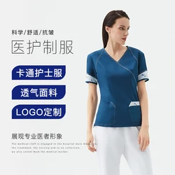 Scrubs uniformes médicos odontologia para animais de estimação médico workwear cirúrgico enfermagem topos farmácia trabalho roupas suprimentos médicos unissex
