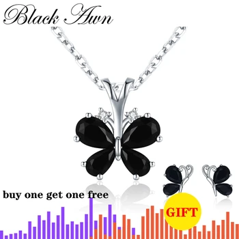 

[BLACK AWN] Fashion 925 Sterling Silver Jewelry Life Butterfly Women's Necklace Female Bijoux Necklaces Pendants Girl Gift KN016