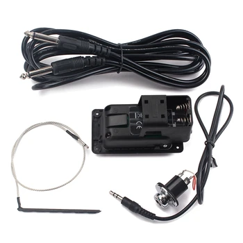 

KLT-10B 4 Band EQ Equalizer Preamp Guitar Pickup with Tuner Hard Bridge Piezo Pickup for Travel Guitar 36 and 38 Acoustic Guitar