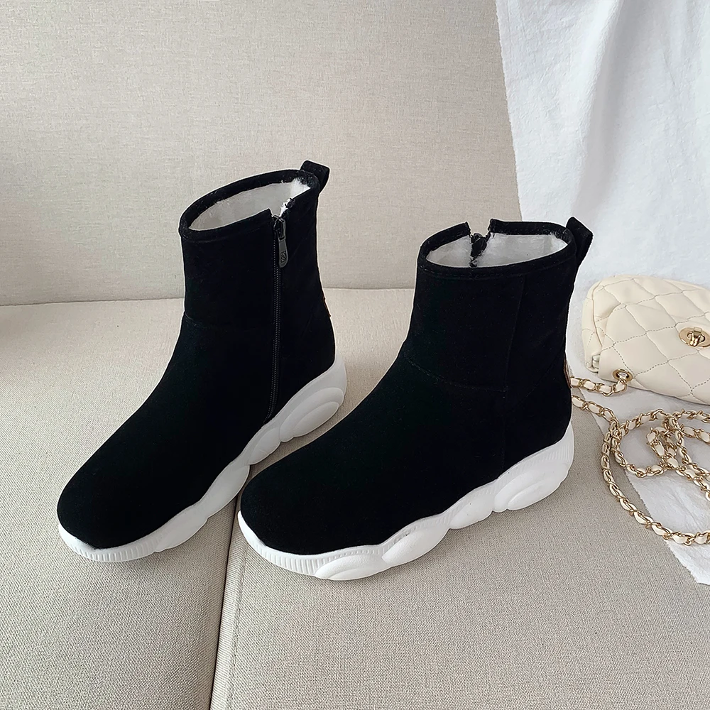 Спортивные ботинки из флока; женские ботинки с круглым носком; сезон осень-зима; теплые короткие ботинки; Цвет Серебристый; Botas; размер 40, 44; chaussures femme