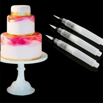 

3pcs/set Coloring Water Painting Pen Fondant Cake Decoration Plastic Watercolor DIY Fondant Cake Decorating Baking Tools