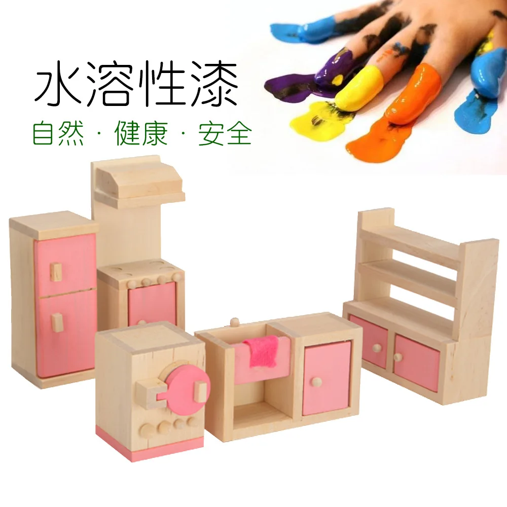  Play House Toys Pink Small Furniture Kitchen Children Teaching Aids Educational Play Toy Furniture  - 4000267317259