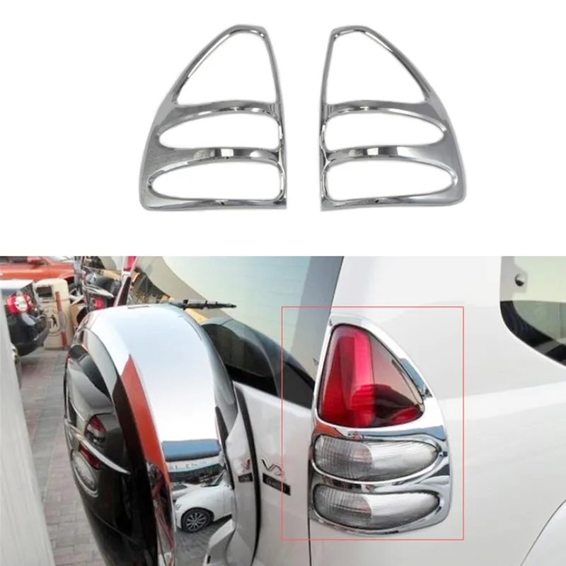 

Car Styling Accessories 2003-2009 for Toyota Prado Land Cruiser FJ120 for Lexus GX470 ABS Chrome Rear Tail Light Lamp Cover Trim 2PCS