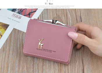 

2020 New Cartoon Leather Women Purse Pocket Ladies Clutch Wallet Women Short Card Holder Cute Girls Deer Wallet Cartera Mujer