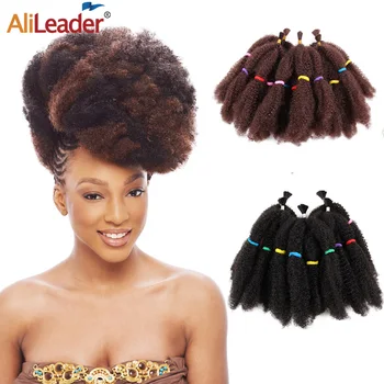 

Alileader Cheap Kinky Curly Bulk Hair 5Pcs 12Inch Synthetic Braiding Hair Extensions High Temperature Fiber Crochet Braids Hair
