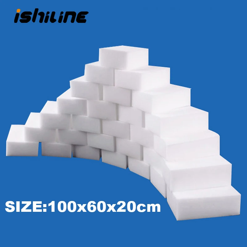 

100 Pcs/lot Melamine Sponge Magic Sponge Eraser Melamine Cleaner for Kitchen Office Bathroom Cleaning Nano Sponges 10x6x2cm