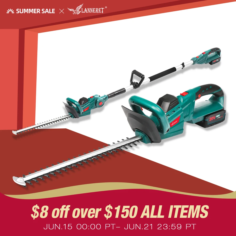 Электрический триммер LANNERET для живой изгороди, Аккумуляторные ножницы для обрезки 20 в, 2000 мА · ч, аккумуляторная садовая косилка для живой изгороди, садовые инструменты|Триммер для живой изгороди|   | АлиЭкспресс