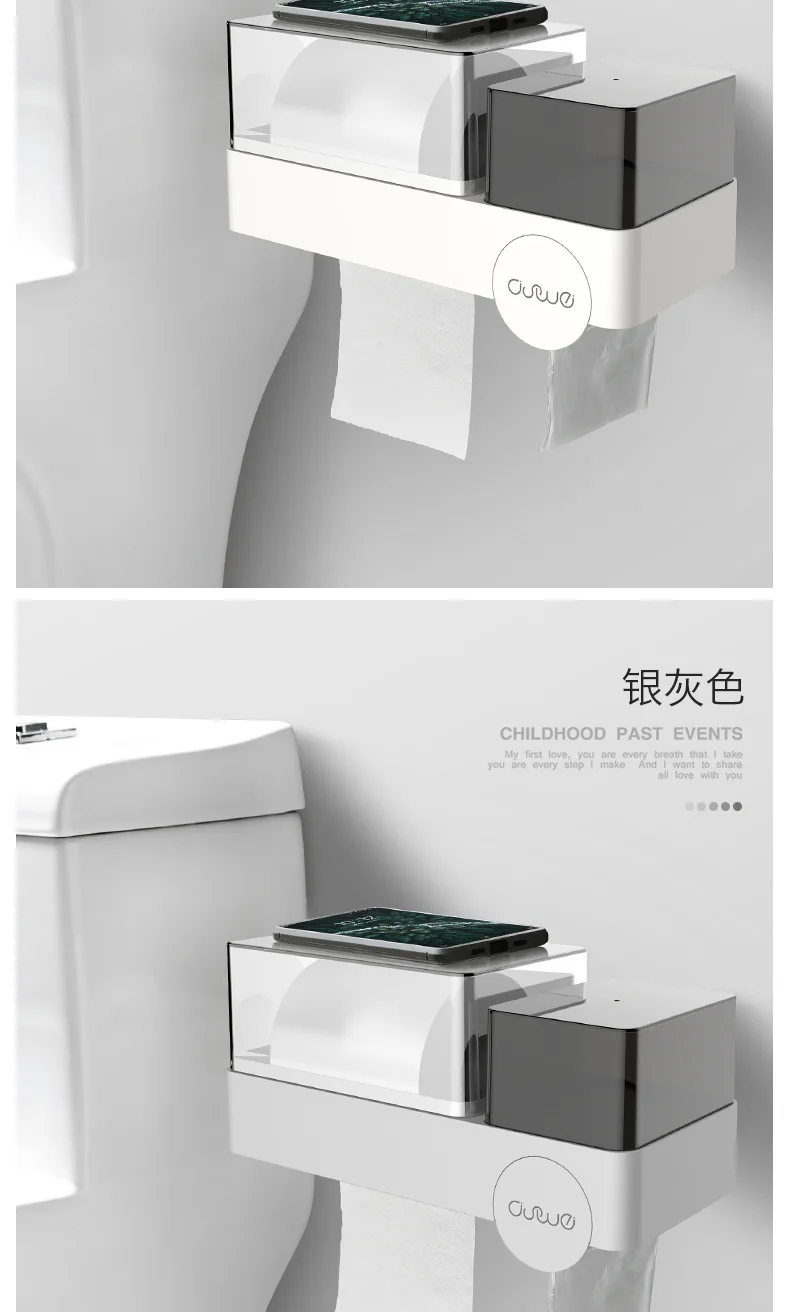 Бытовая не перфорированная Туалетная Водонепроницаемая коробка для салфеток, полка для туалетной бумаги, Туалетная туалетная бумага, креативная бумажная катушка