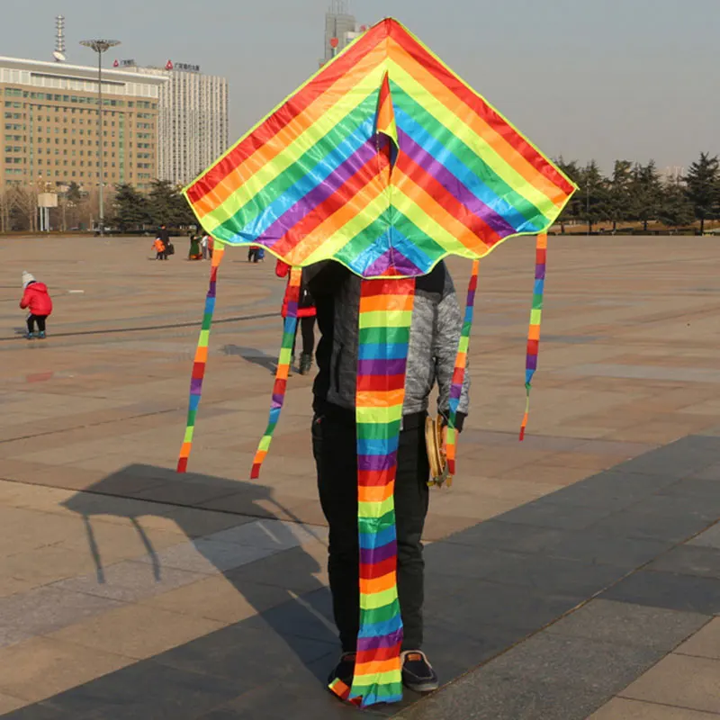 Long Kite Rainbow Kite Exercise Good Weather Empty Spaces Multicolor Chemical Fiber Cloth Kite Children Toy Beginning Ability
