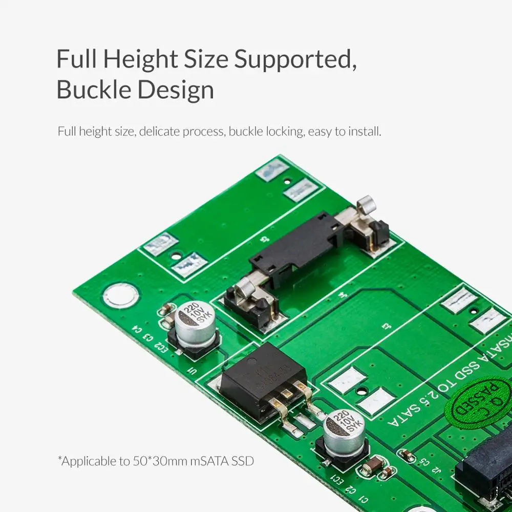 ORICO mSATA до 2,5 дюймов SATA 22PIN адаптер SSD адаптер карта Поддержка SATA3 протокол полная высота размер mSATA до 2,5 SATA 22PIN