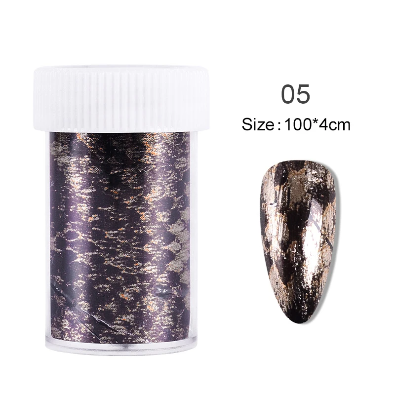 Pink Marble Nail Foils Stickers Holographic Nail Art Transfer Sticker Tips Nail Stripe Wraps Manicure Nail Art Decoration - Color: 05