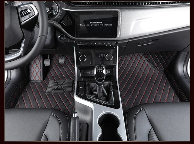 Flash Mat кожаные автомобильные коврики для Isuzu все модели D-MAX mu-X Авто аксессуары автомобильные коврики - Название цвета: 2 Piece black red