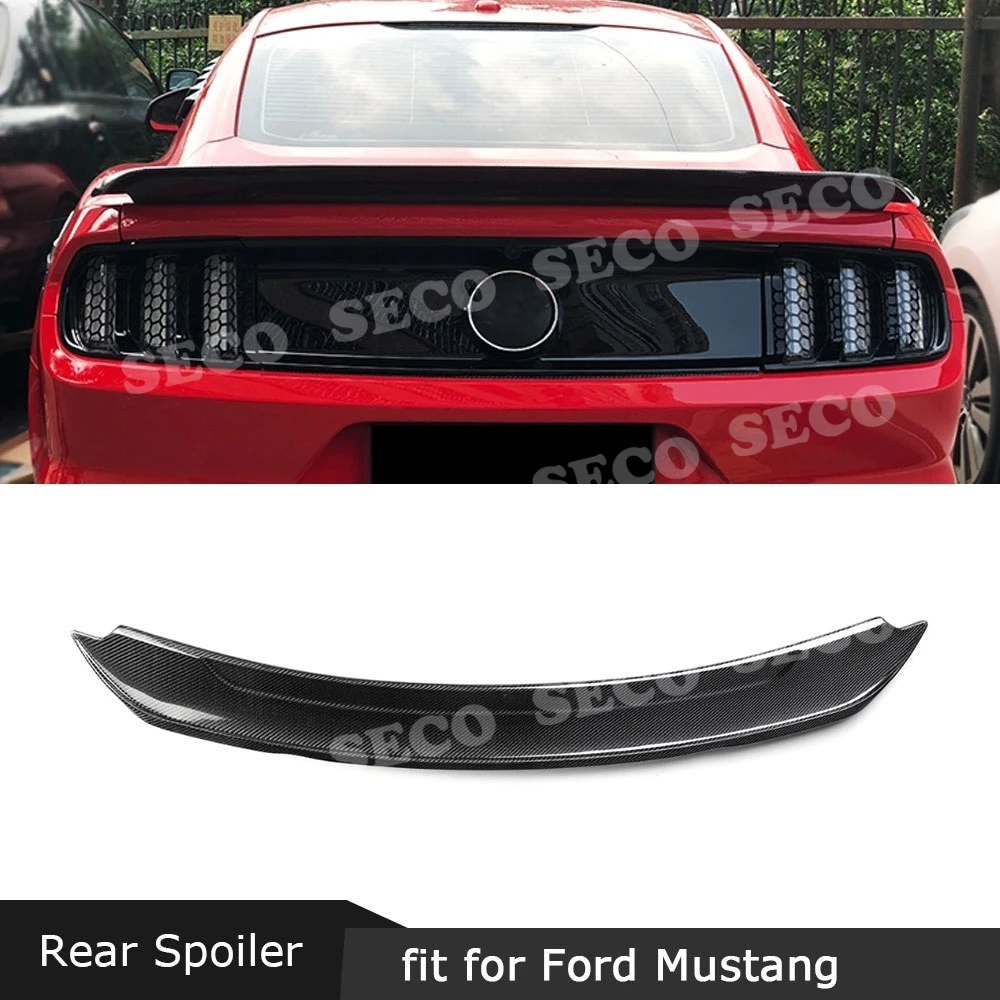 Carbon Fiber Rear Spoiler for Ford Mustang GT V8 V6 Coupe GT350 Style Spoiler ABS Rear Trunk Wings Car Styling
