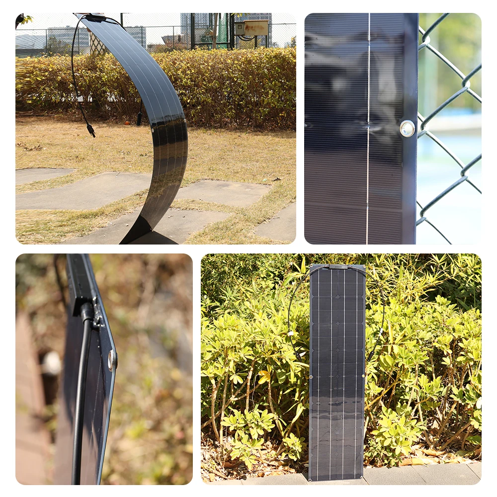 Sistema de Energia Flexível da Placa dos Painéis Fotovoltaicos das Células do Silicone da Eficiência Elevada do Jogo Solar de 100 50w do Painel Solar Watts 12v 100 w - Image 5