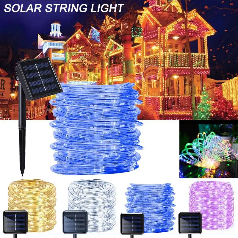 

50/100 Led Solar String Light Waterproof 8 Lighting Modes Copper Wire Light String Christmas Lamp Wedding Party Garden Decor