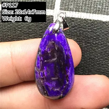 

Natural Royal Purple Sugilite Pendant Jewelry For Women Man Crystal 28x14x7mm Beads Silver Water Drop Anticancer Stone AAAAA