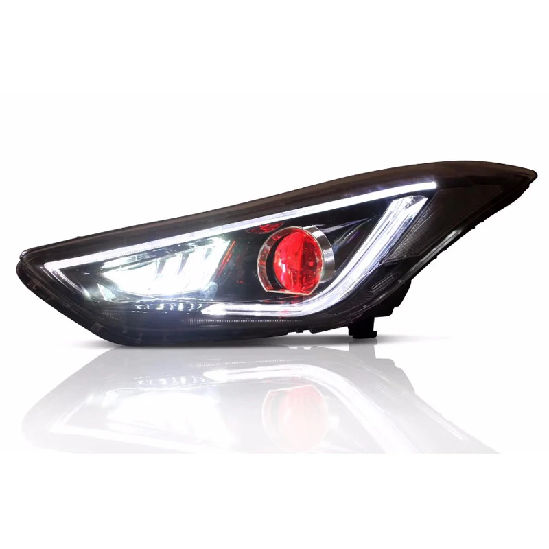 Новый Стиль фар для 2012 2016 Hyundai Elantra светодиодный головной светильник дьявол глаза