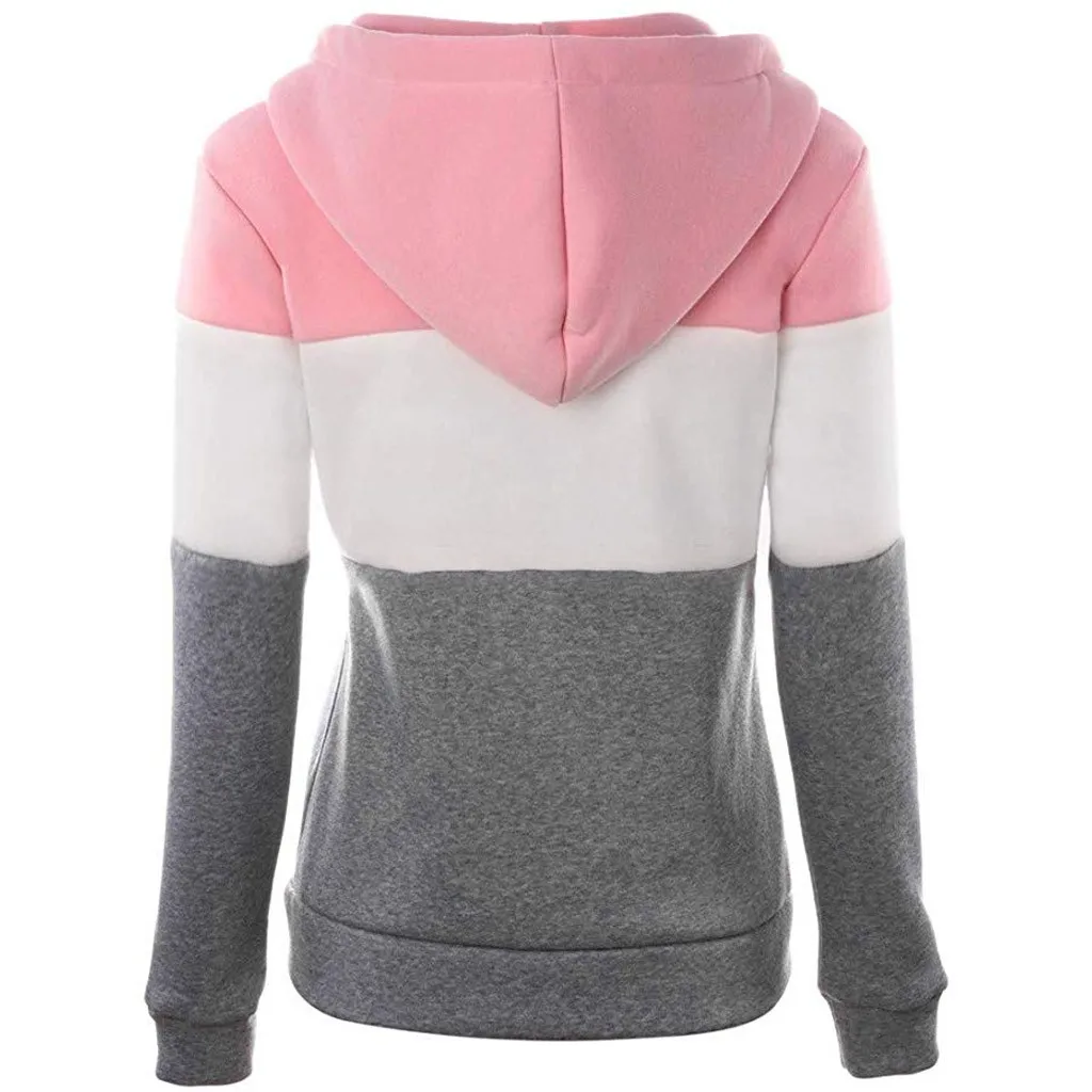 Bluza damski, Рождественская одежда, толстовки, женские, с длинным рукавом, спортивные, повседневные, тонкие, цветные, в стиле пэчворк, с капюшоном, с карманами, куртка, пальто, moletom