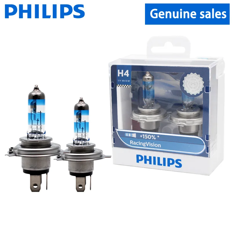 2X Philips H4 H7 9003 HB2 12V гоночный ксеноновый белый светильник галогенный головной 150%