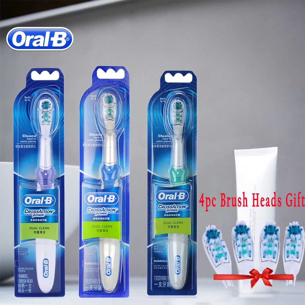 Kaufen Oral B Dual Clean Elektrische Zahnbürste Zähne Bleaching Cross Aktion Zahn Pinsel Nicht Akku Powered Pinsel Zahn