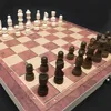 Nouveau Design 3 en 1 en bois échecs Backgammon dames jeux de voyage jeu d'échecs conseil courants d'air divertissement cadeau de noël I64 ► Photo 3/6