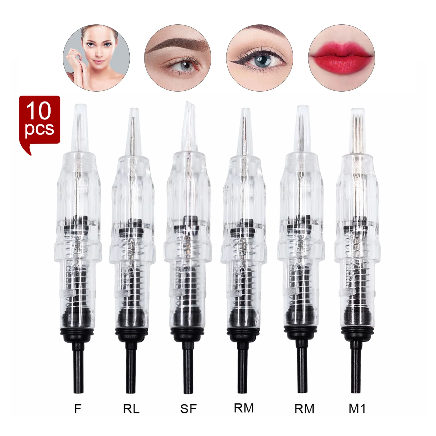 

10pcs Disposable Sterile Tattoo Cartridge Needles for Tattoo Rotary Pen RS/MG Permanent Makeup Cartridge Needles Tattoo Makeup